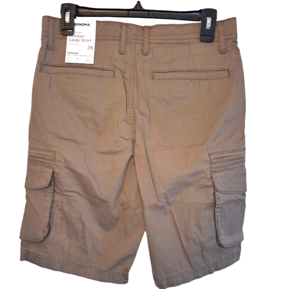 NEW Sonoma Outdoor Cargo Shorts Khaki Tan Lightweight Size 28